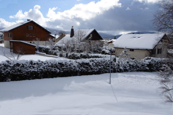 Vue du balcon en hiver vers le sud