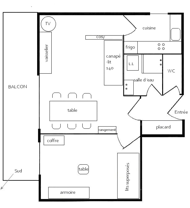 plan et dispostion de l'appartement