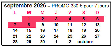 calendrier de septembre 2026 