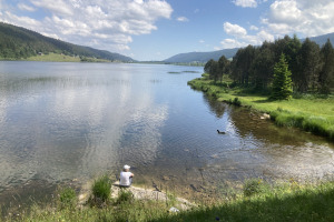 Vue estivale depuis le Rocher du lac